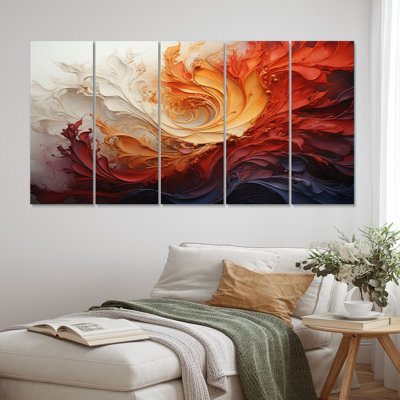 Energetic Spiralscape II - Abstract Spirals Canvas Print - 5 Equal Panels