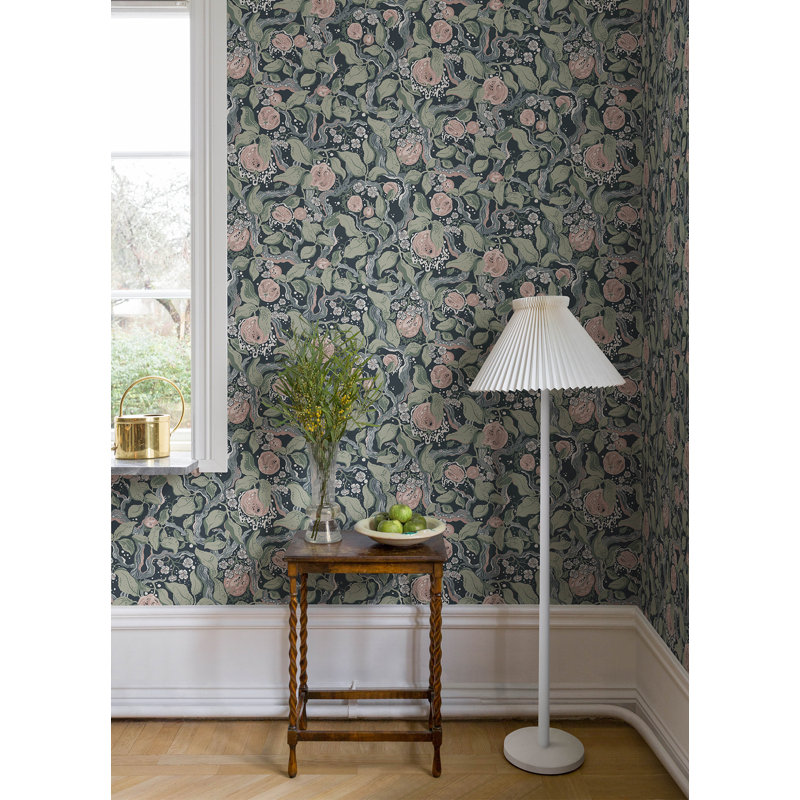 Wallpaper Double Roll, Gray/Yellow
