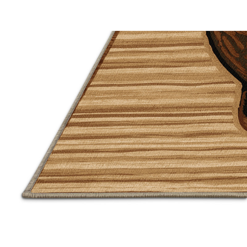  Tapis lavable brun moucheté asiatique, Tapis de couloir 2 pi x 4 pi
