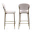 Upholstered Bar Stools Round Counter Stool With Backrest & Footrest(Set Of 2)-1783172376