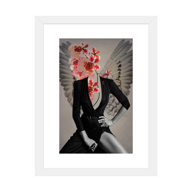 « ISA » par Ana Paula Hoppe-impression d’art graphique, H 24 po x l 16 po x P 1 po, Blanc, Papier encadré blanc