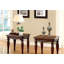 Ensemble de tables basses 3 pièces de style traditionnel avec un design complexe, des pieds tournés et une tablette ouverte au fini cerisier