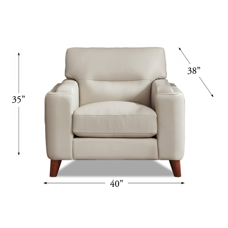 Marzavion Upholstered Chair And A Half, Cream Genuine Leather