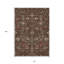 Tapis extérieur lavable floral brun clair et vert 10 pi x 14 pi chocolat