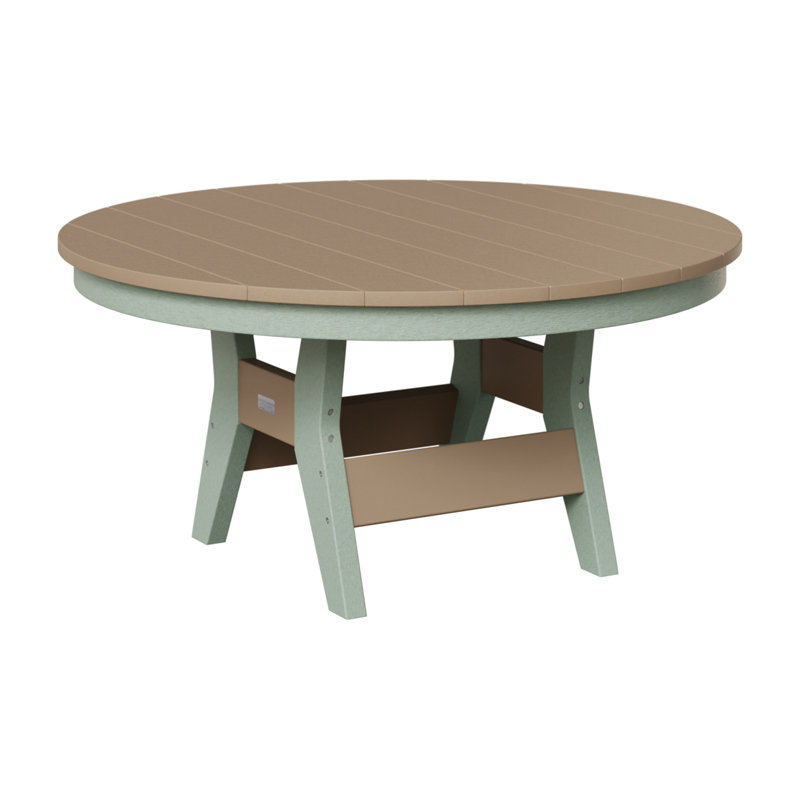 Harbor Outdoor Round Coffee Table, Seafoam, Weatherwood