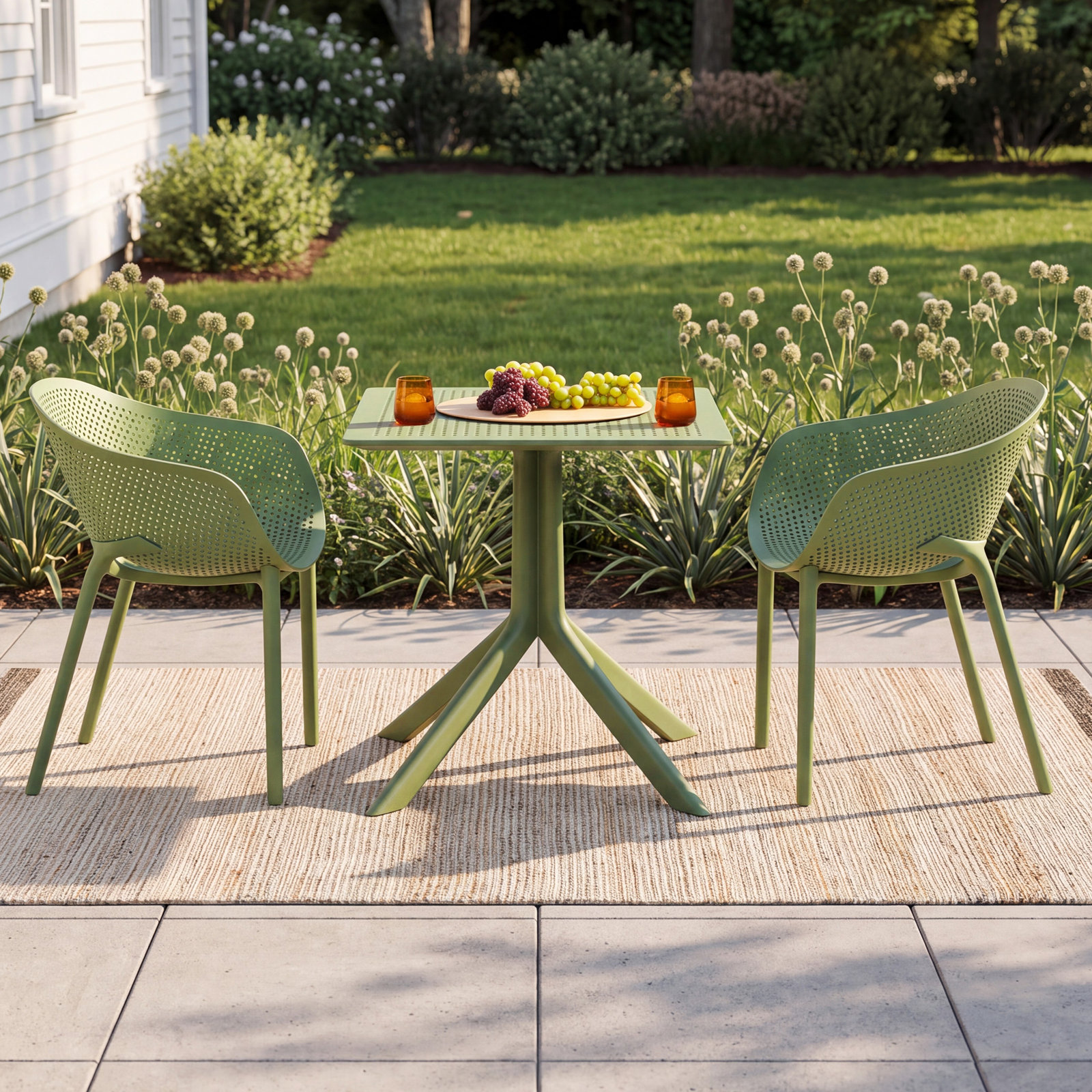 Farrah 28" Patio Bistro Set, Olive Green