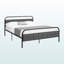 Grand lit plateforme tapissier en métal Leola, H 35,24 po x l 83,74 po x L 62,63 po