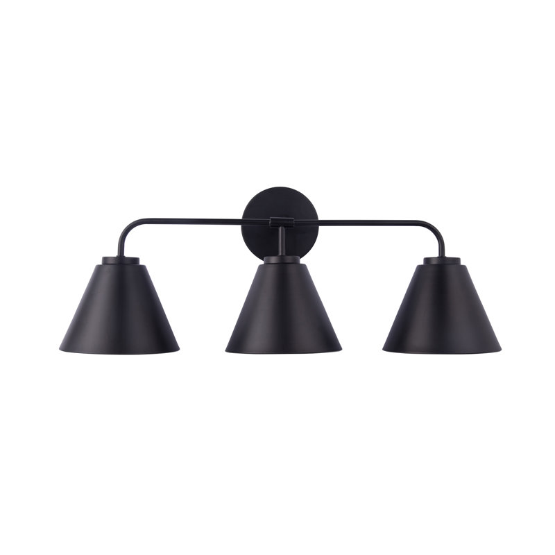 Éclairage pour salle de bain 3 lumières Emeilia, Noir mat