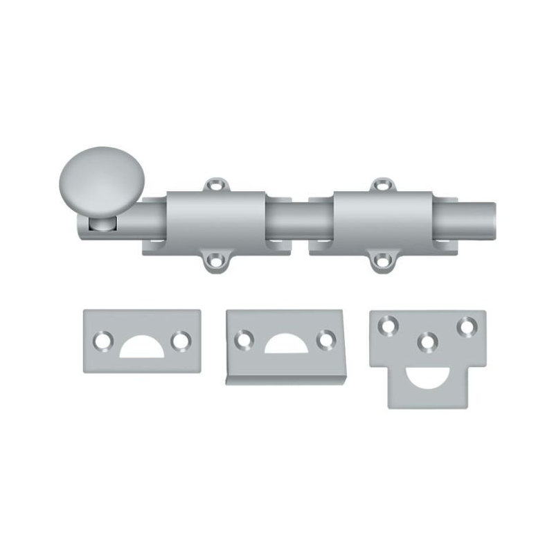Brass Latch/Catch/Bolt, Brushed Chrome, 1.25" H x 6" W x 1" D