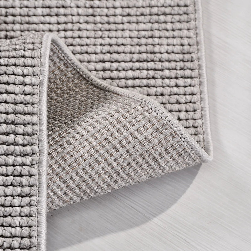 Tapis en polyester gris antidérapant Ekol résistant aux taches et facile à nettoyer, 2,6 pi x 5 pi