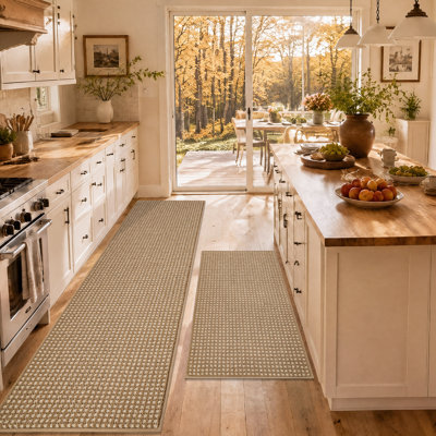 Ensemble de tapis de cuisine tissés avec envers antidérapant, absorbants et lavables à la machine