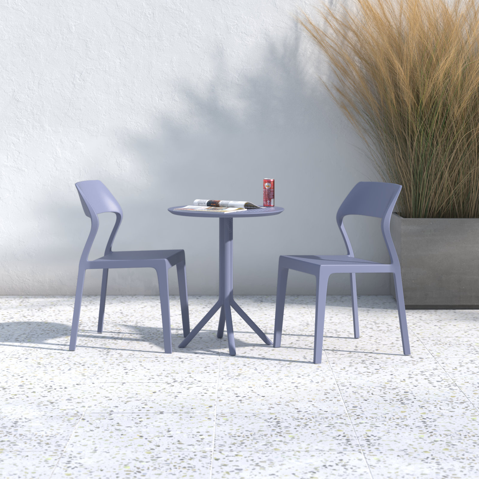 Farrah 24" Patio Bistro Set, Dark Gray