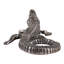 Sculpture décorative en aluminium représentant un alligator, idéale pour la décoration intérieure – Objet de décoration moderne pour le salon, à poser sur une étagère ou une table – 28 cm, argent et gris anthracite