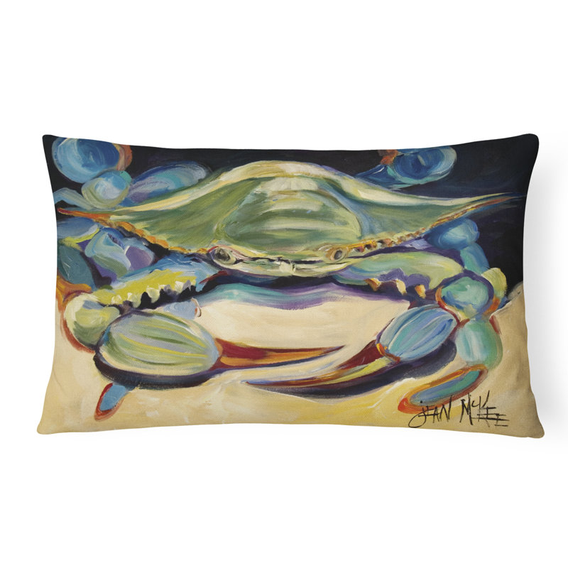 Crab Outdoor Reversible Throw Pillow