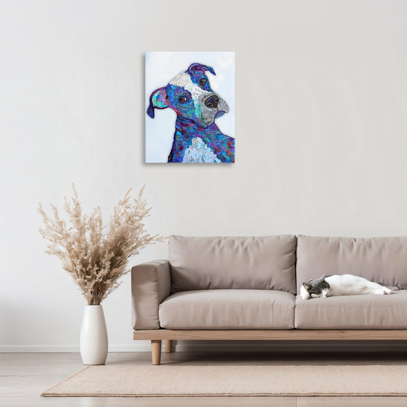 Portrait d'un chien Loverboy, design par Lisa Morales, H 20 po x l 16 po