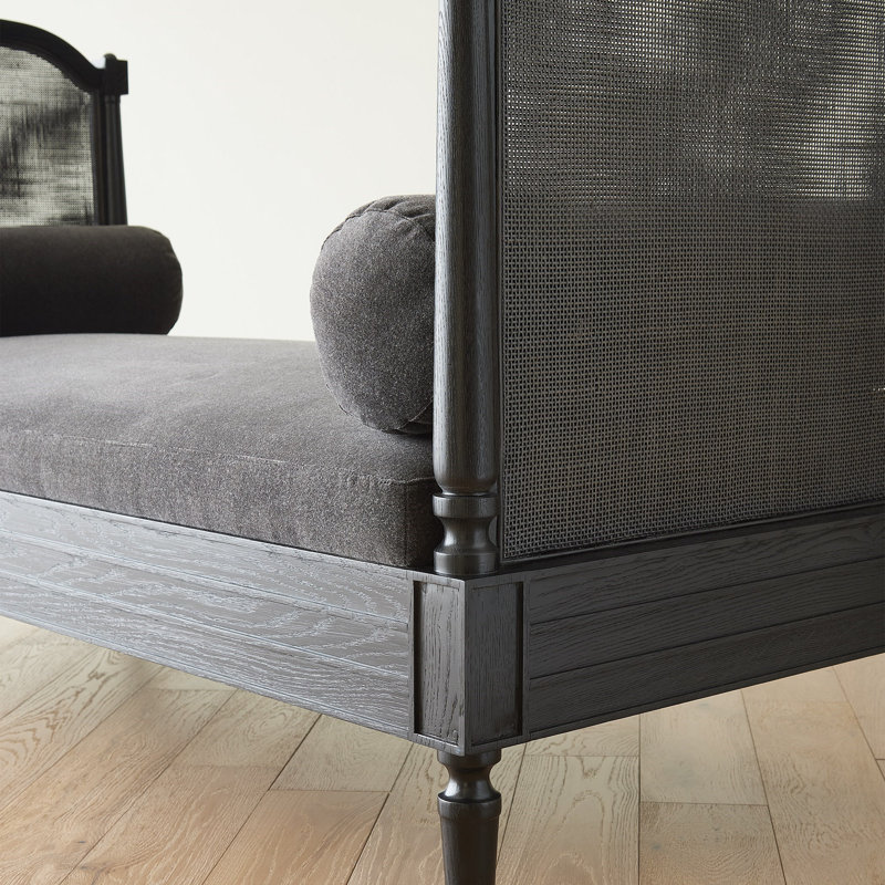 Josephine Daybed-Bleached Oak, Black, Black