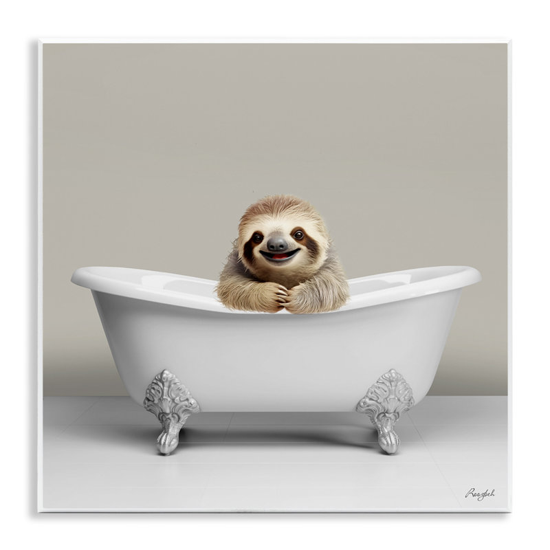 " Happy Sloth In Bathtub "