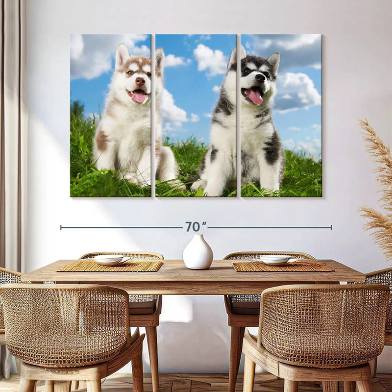 Husky Babies, 42" H x 65" W