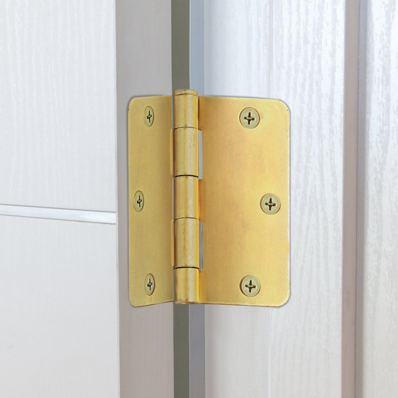 Charnières de porte à roulement à billes H 3,5 po x l 3,5 po, Laiton satiné