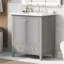 Meuble-lavabo de 30 po avec lavabo, armoire de rangement multifonctionnelle, panneau de fibres à densité moyenne durable et structure solide-116332392