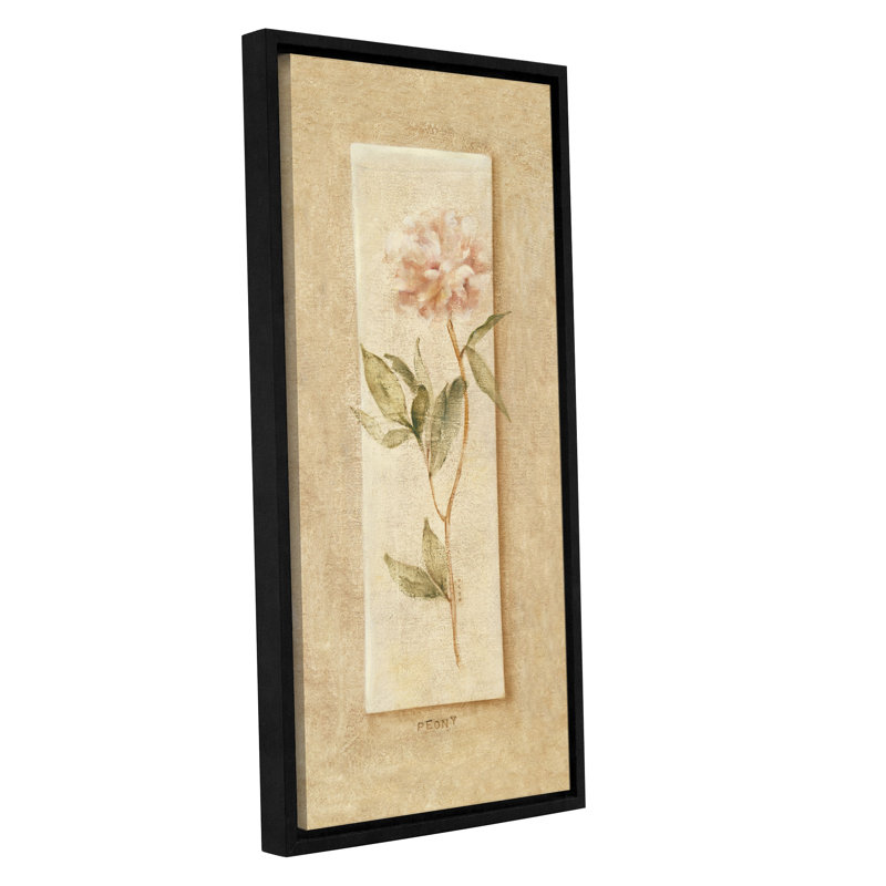 « rose pivoine panel », reproduction d’art sur toile tendue encadrée, H 36 po x l 18 po x P 2 po