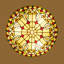 16" 1 - Light Tiffany Vintage Flush Mount Lighting Fixture