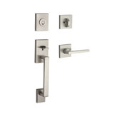 Handleset with Single Cylinder Deadbolt and Door Lever and Rosette