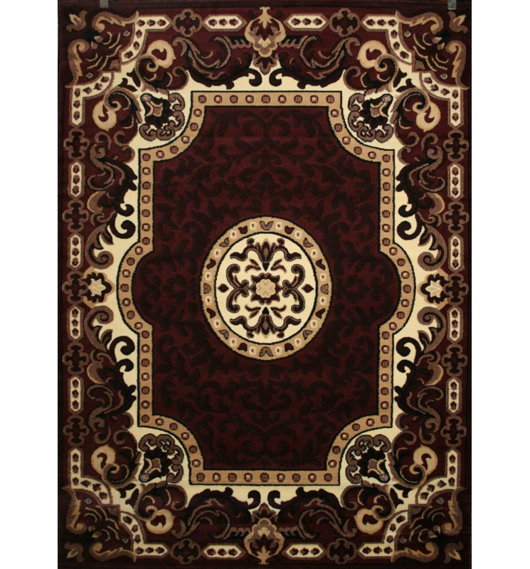 Brun oriental/Tapis décoratif beige, Rectangle 2 pi x 3 pi