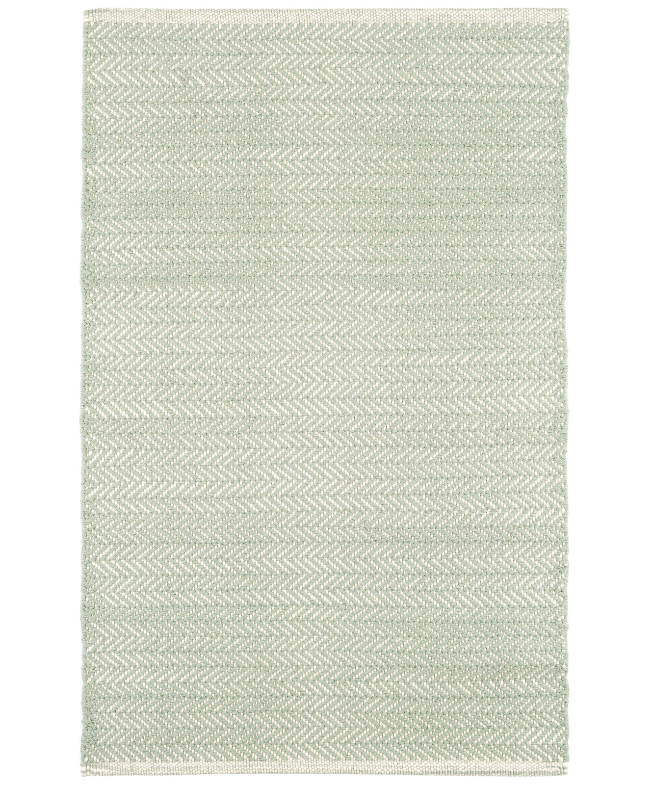 Herringbone Cotton Slate Gray Rug, Ocean, Rectangle 5' x 8'