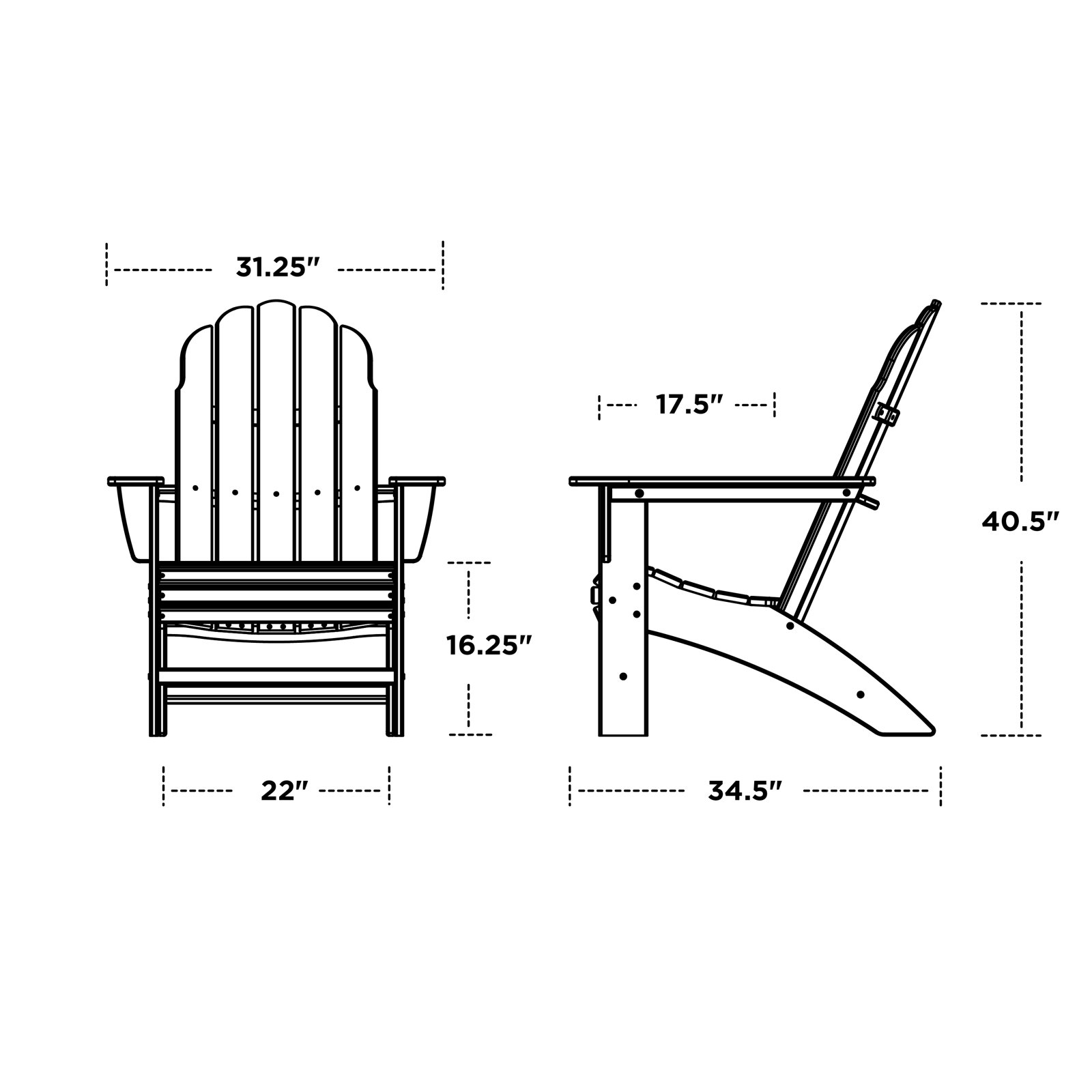 POLYWOOD® Vineyard Adirondack Chair, Navy