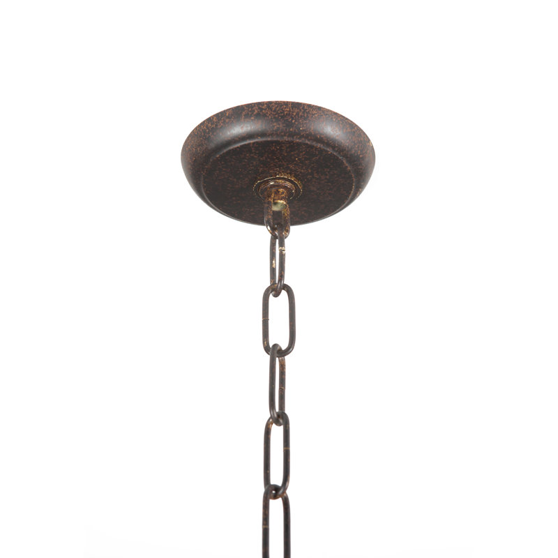 Lustre en forme de globe à 5 lumières de style bougie Padilla, Rustique