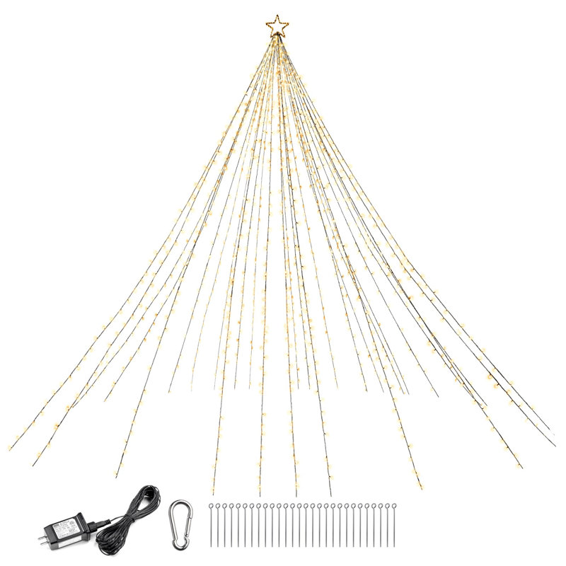 Yescom Christmas Tree Light on Flagpole 4840 LED Warm White Event Camping Decor