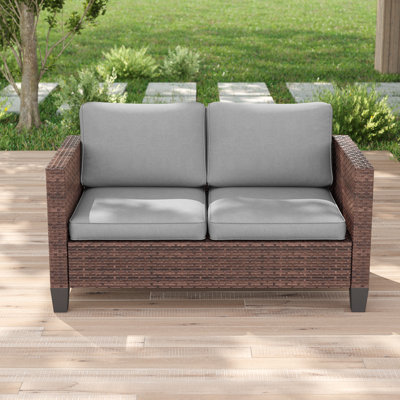 Causeuse de patio bistro avec coussin lavable pour balcon, porche, cour