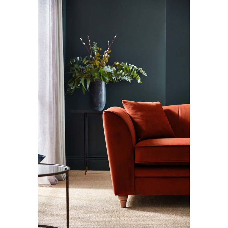 Laverton 2 Seater Velvet Flared Arm Sofa, Umber