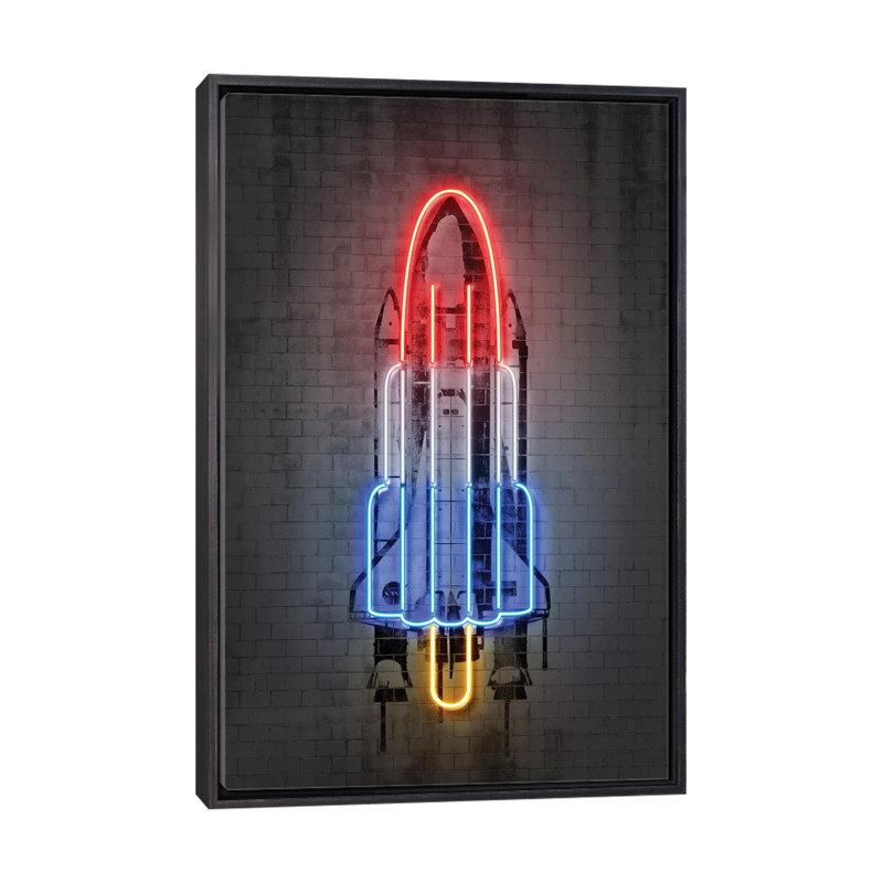 «Rocket» - Imprimé, H 26 po x l 18 po x 1,5 po, Toile avec cadre noir patiné