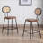Ailene 24'' Mid Century Modern Metal Frame Rattan Back Counter Stool-953421158