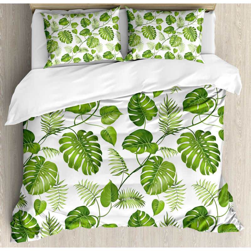 Coastal Polyester Floral Duvet Cover, King