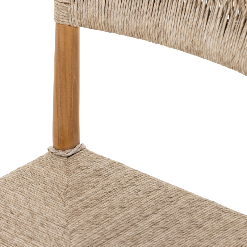 Dorita Outdoor Dining Side Chair, Vintage White/Natural Teak