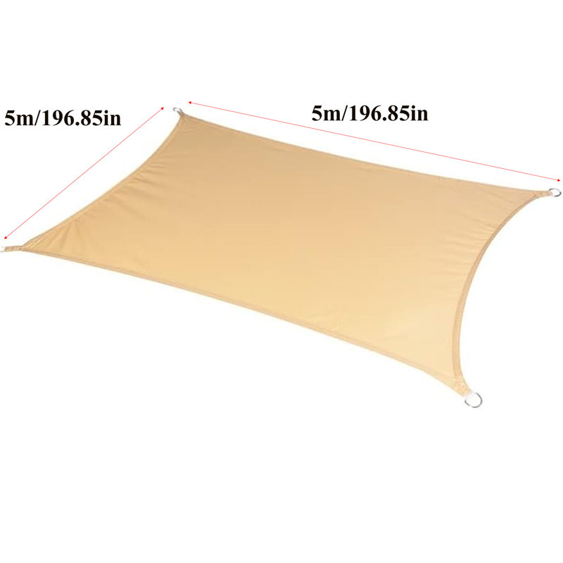 Toile d'ombrage beige rectangulaire, 16,3 pi x 16,3 pi