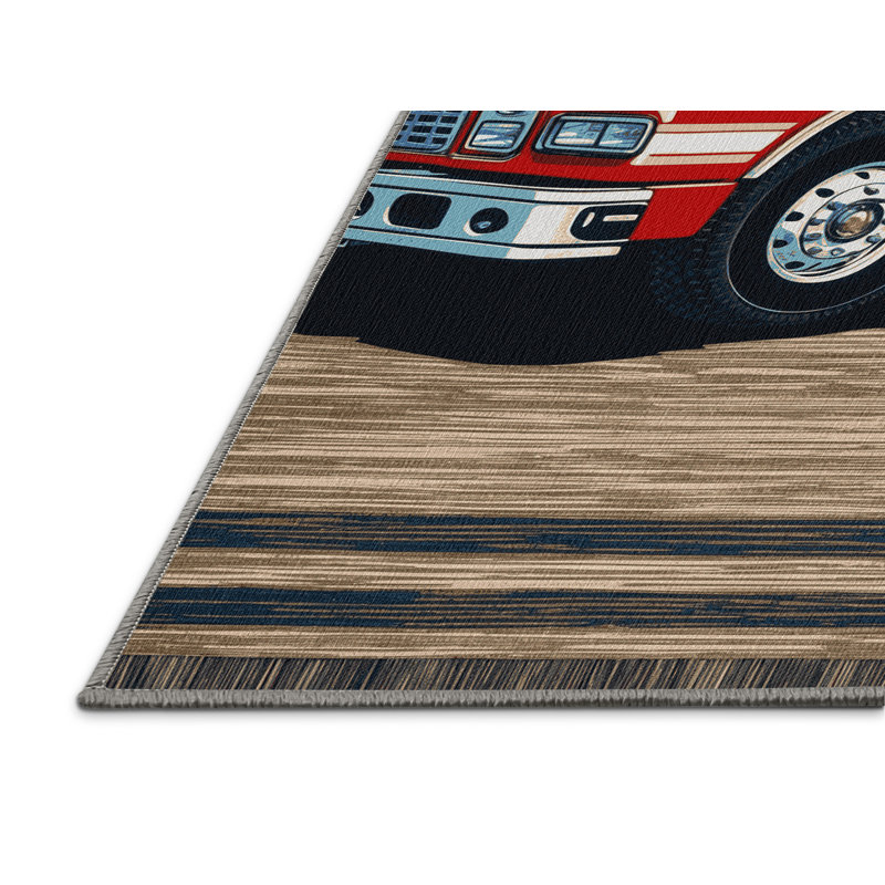 Machine Washable Transportation Gray Area Rug, Rectangle 2' x 3'