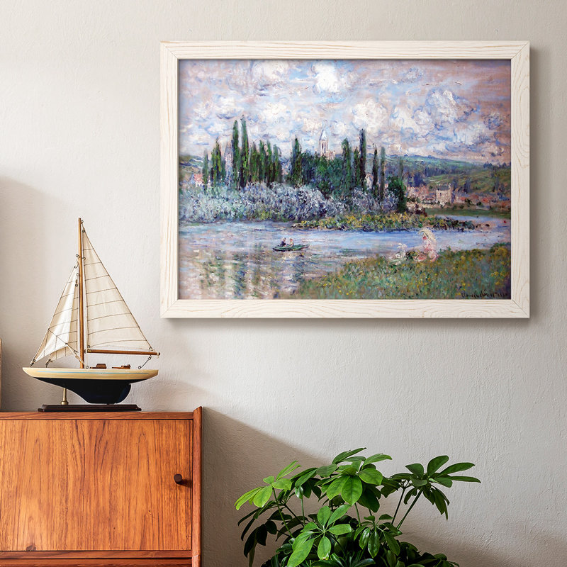 Vue de Vetheuil, 1880 (1) - reproduction sur toile, Blanc, H 26 po x l 38 po x P 1,5 po