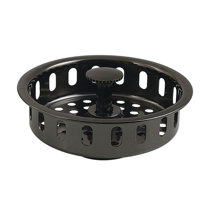 Kingston Brass Made To Match 3-1/2 Inch Kitchen Sink Basket Strainer Only, Satin Black