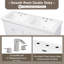 Lavabo en résine 60 po pour meuble-lavabo de salle de bain, avec lavabos doubles encastrés rectangulaires, trous de robinet de 8 po, comptoir de meuble-lavabo seulement, blanc éclatant