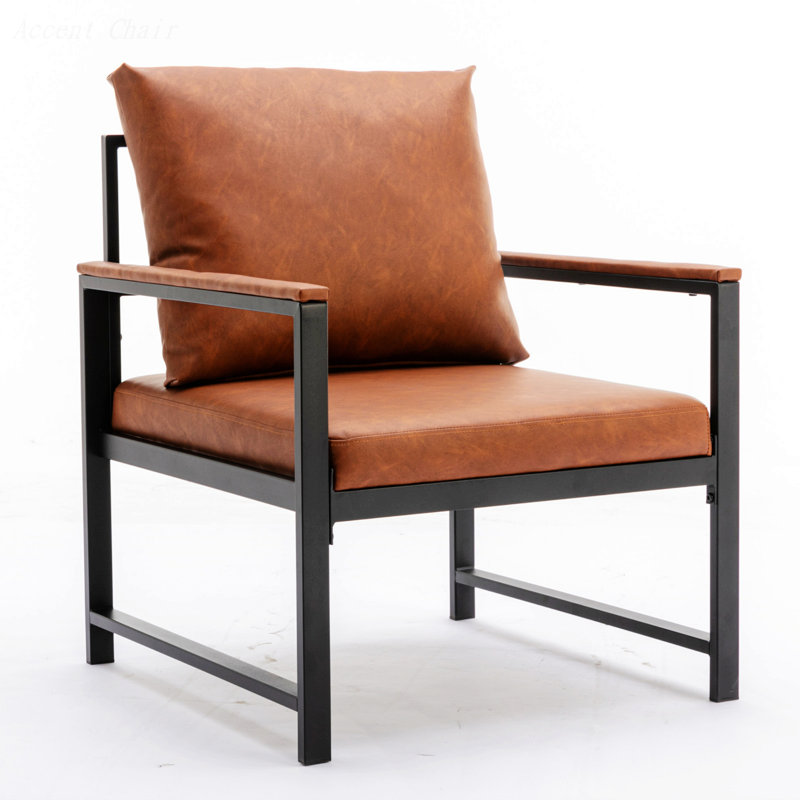 Faux Leather Armchair, Orange PU