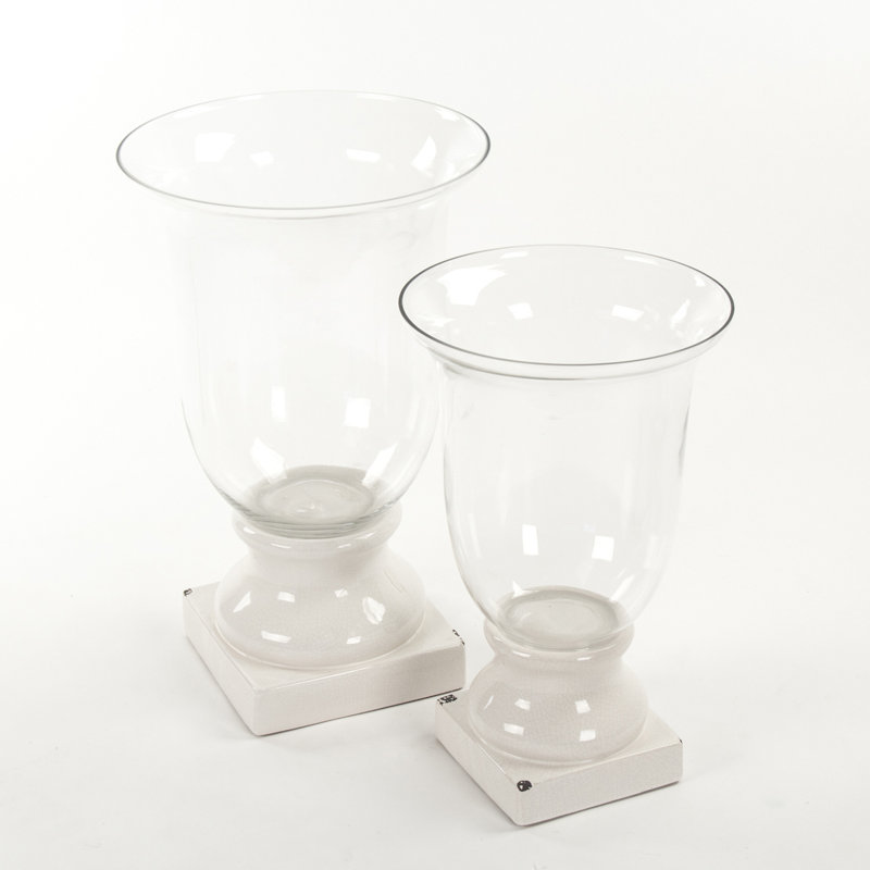 Arnaldo Glass Planter, 20.5" H x 12.5" W x 12.5" D