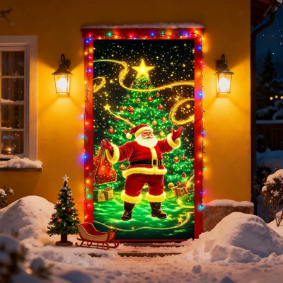Couvercle de porte de Noël fluorescente Kondieu
