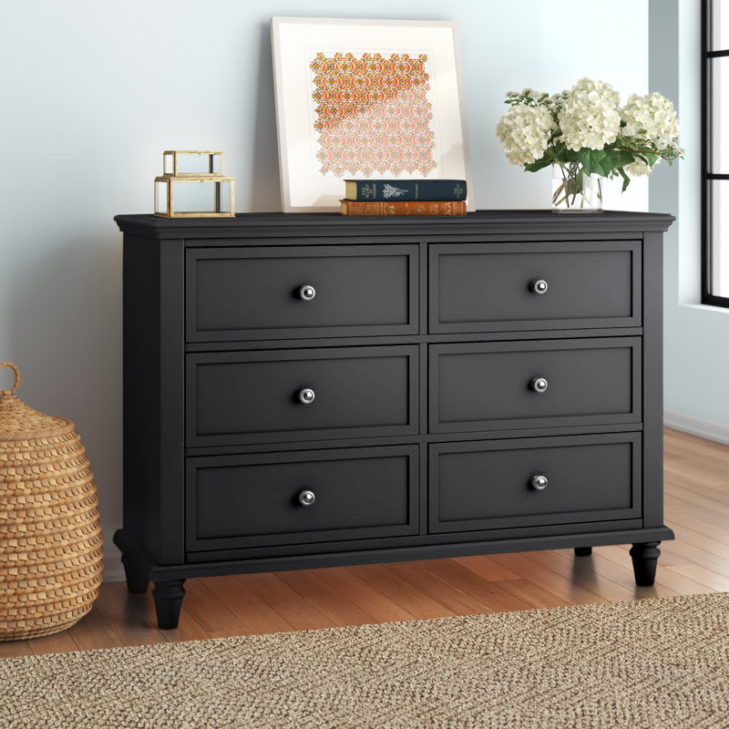 Jazmond 54'' W 6 - Drawer Dresser, Vulcan Black