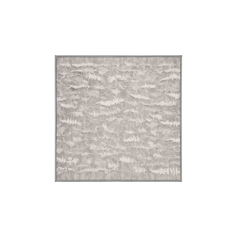 Machine Washable Gray Area Rug, Square 5'