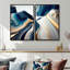 Abstrait géométrique vagues bleues et dorées I - art mural bleu 2 pièces-259096393-259096388-259096387