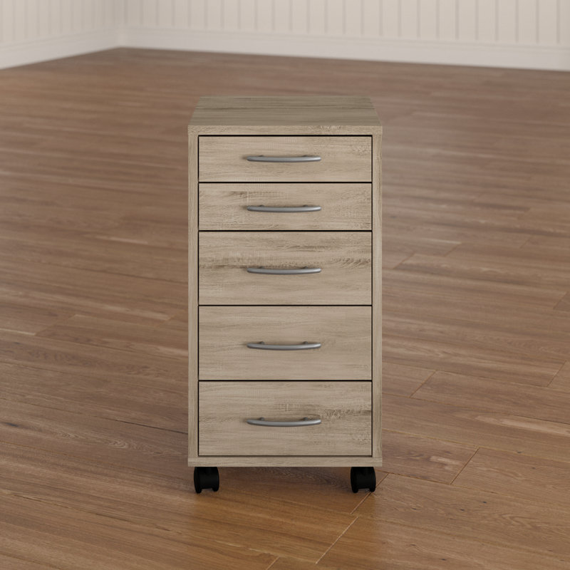 33.2 cm W 5 -Drawer Filing Cabinet, Oak